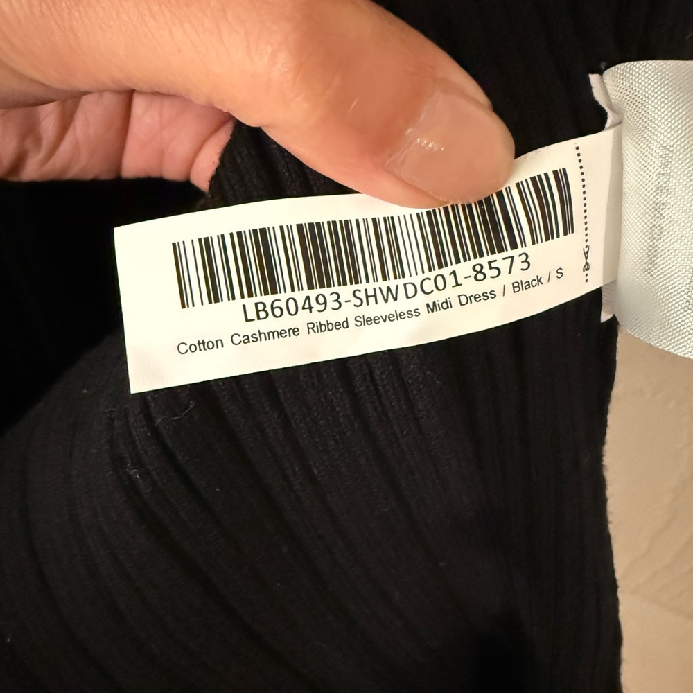 Quince Cotton Cashmere Ribbed Midi Dress NWOT - Picture 4 of 4